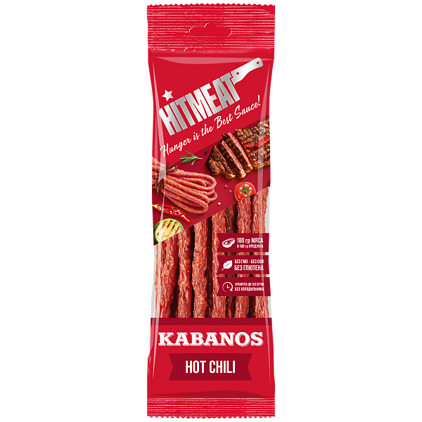 Колбаски сырокопченые Hitmeat Kabanos Hot Chili