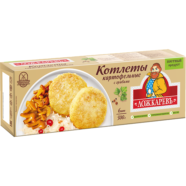 Котлеты Ложкаревъ Картофельные с грибами
